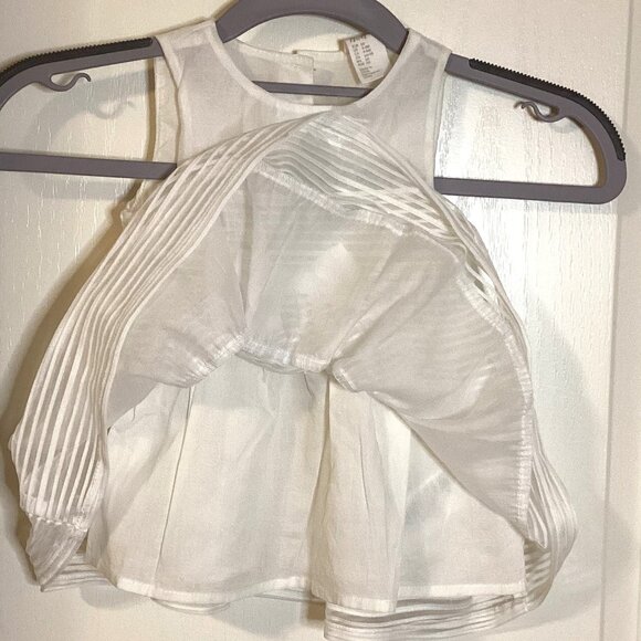 H&M Little Girls Formal White Sleeveless Dress 4-6 Months Fully Lined Wedding - Picture 4 of 8